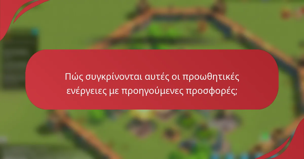 Πώς συγκρίνονται αυτές οι προωθητικές ενέργειες με προηγούμενες προσφορές;