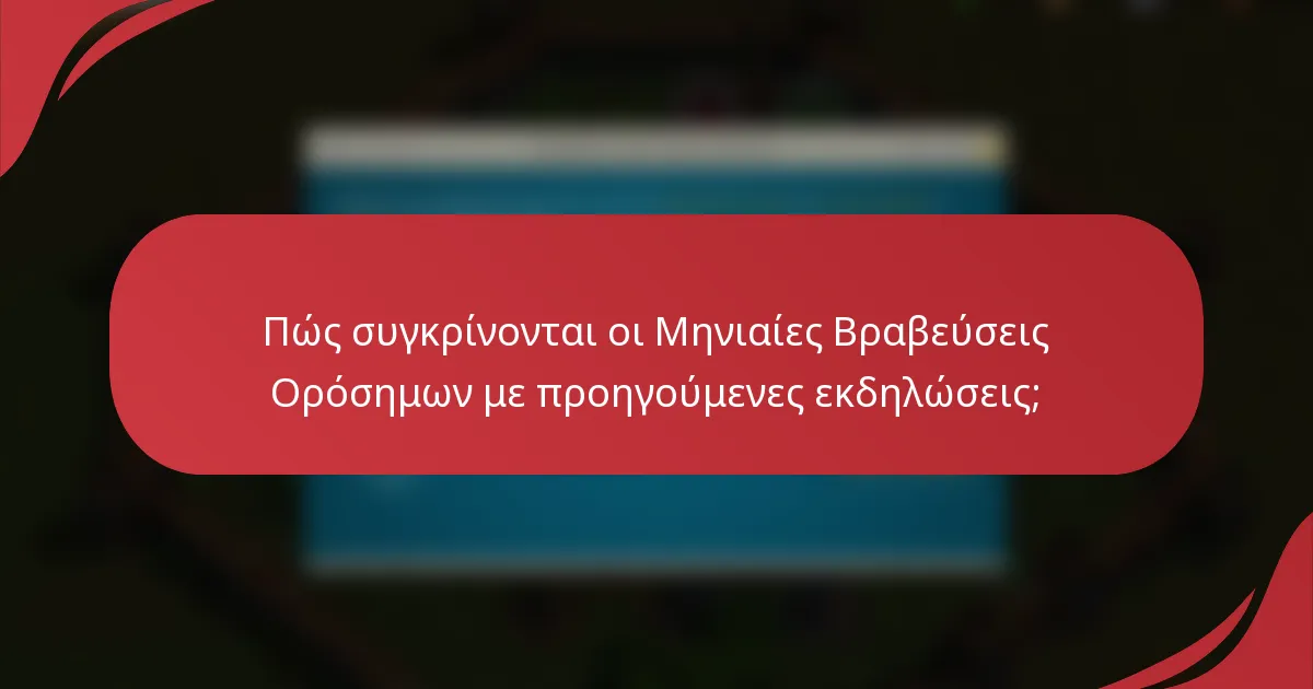 Πώς συγκρίνονται οι Μηνιαίες Βραβεύσεις Ορόσημων με προηγούμενες εκδηλώσεις;